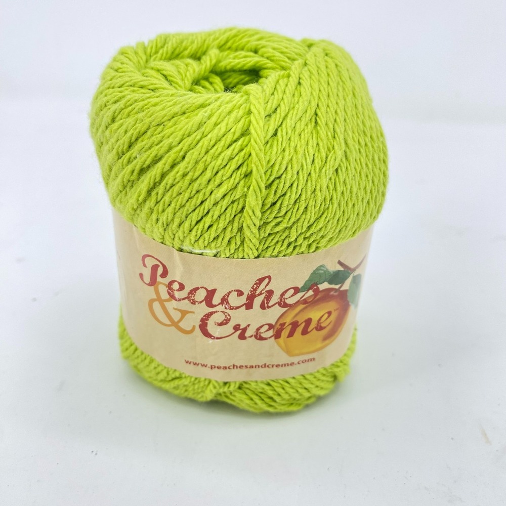 Peaches & Creme Cotton Yarn Bright Chartreuse Worsted Medium 4 Skein 262011